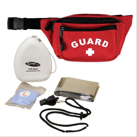 Kemp Hip Pack w/ GUARD Logo & Lifeguard Essentials Supply Pack - Red 10-103-RED-S2